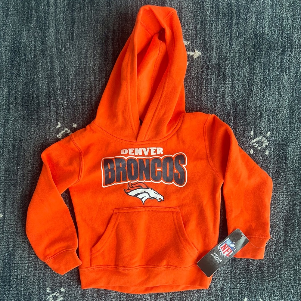 NWT NFL Team Apparel Kids Denver Broncos Hoodie- size Small-4